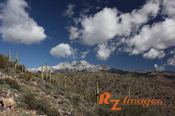 Four Peaks with Snow-Tonto National Forest.