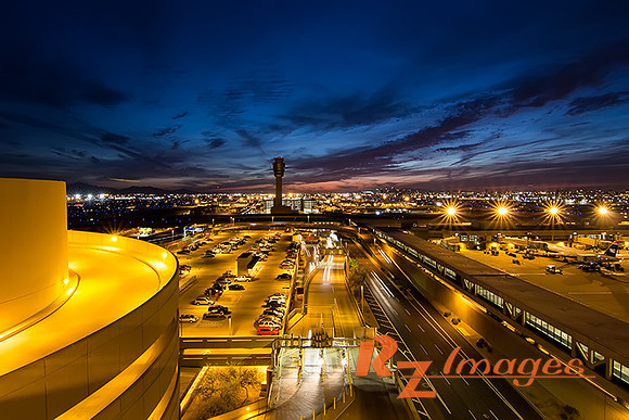 Phoenix Sky Harbor International Airport at Sunset.