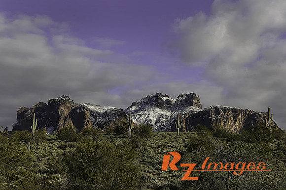Superstition Mountain after a Winter Storm. Lost Dutchman State