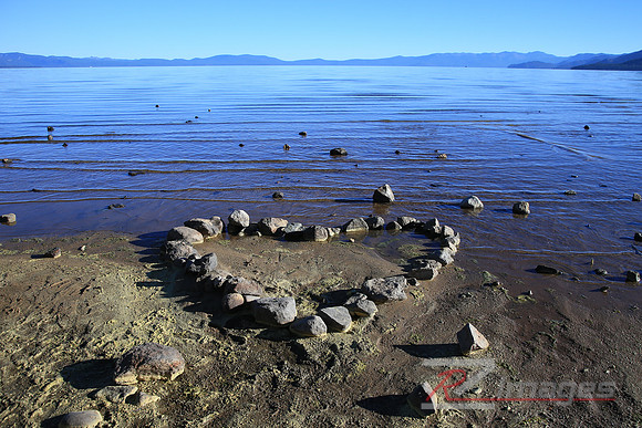 Hart Shaped Rocks on the beach at Lake Tahoe.