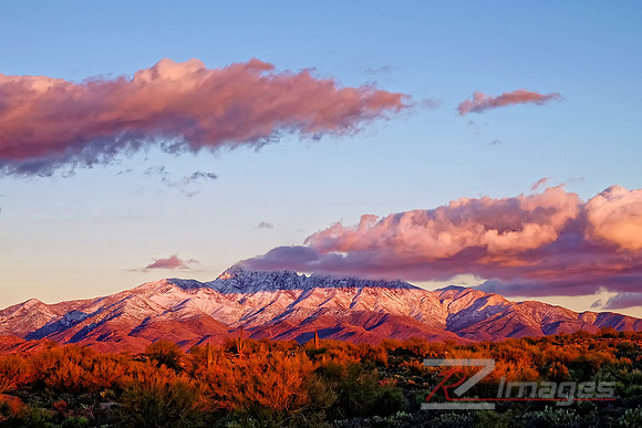 Four Peaks with Snow-Tonto National Forest.