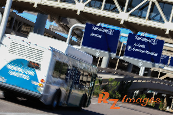 Rental Car Shuttle.Blurred Motion