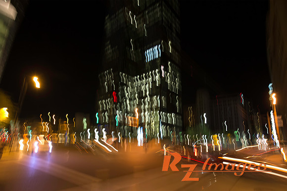 Downtown Phoenix at NIght. Creative Blur.