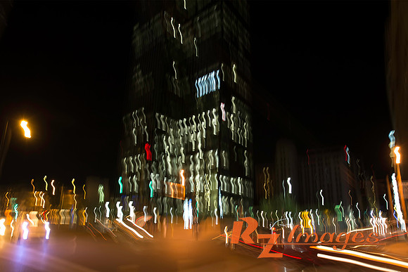Downtown Phoenix at NIght. Creative Blur.