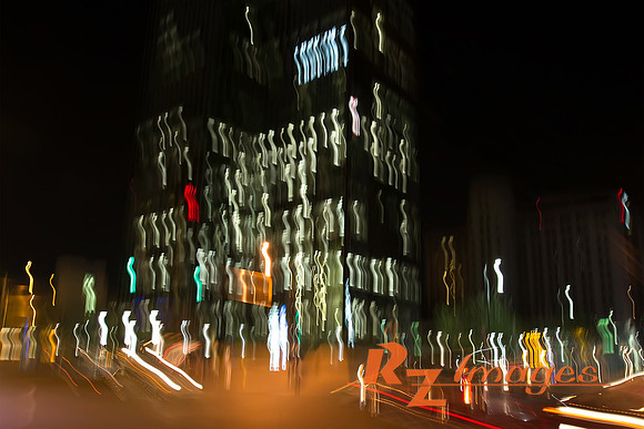 Downtown Phoenix at NIght. Creative Blur.