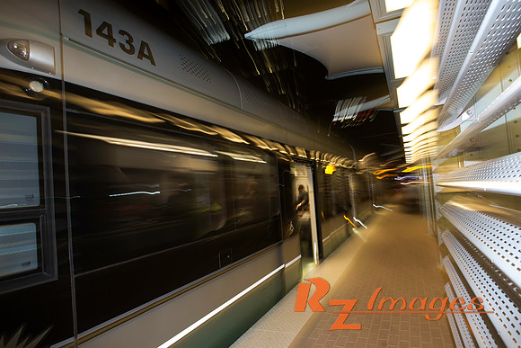 Light Rail in Downtown Phoenix. (Special Effect)