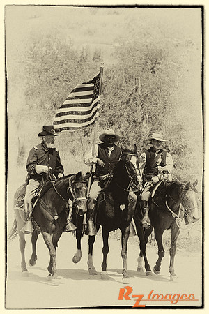 Civil War Cavalry Re-Enactment. Pioneer Living History Museum.