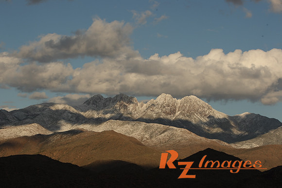 Four Peaks with Snow-Tonto National Forest.