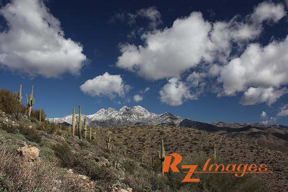 Four Peaks with Snow-Tonto National Forest.
