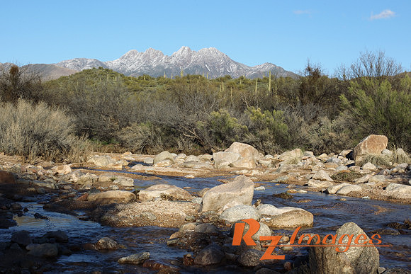 Four Peaks with Snow-Tonto National Forest.