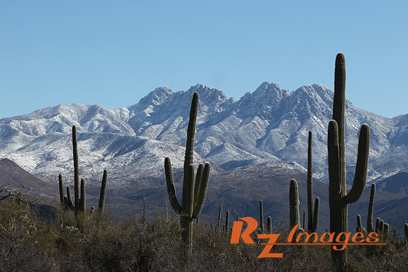 Four Peaks with Snow-Tonto National Forest.