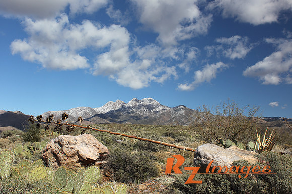 Four Peaks with Snow-Tonto National Forest.