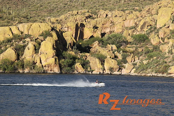 Boating at Bartlett Lake.